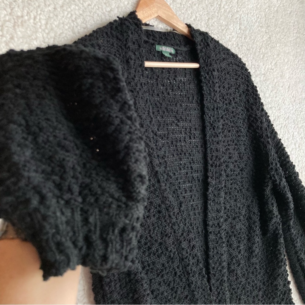 Wild Fable Women's black open front popcorn cardigan sweater, Sz S - Picture 5 of 15